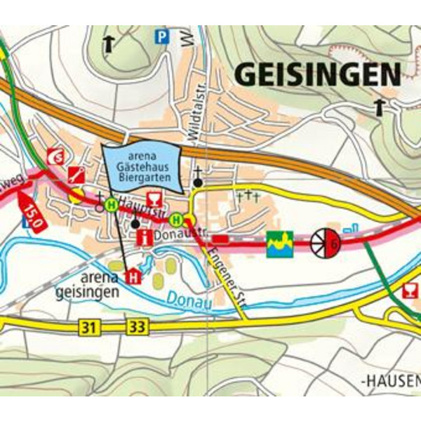 DONAU-RADWEG 1. DONAUESCHINGEN - PASSAU - Fahrradkarte Ansicht 3