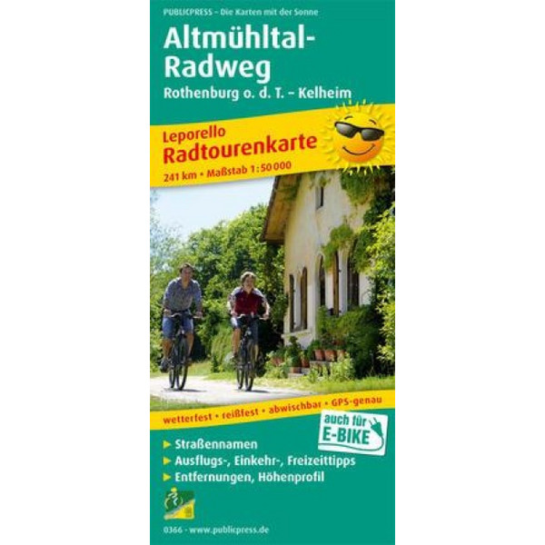 ALTMÜHLTAL-RADWEG 1 : 50 000 - Fahrradkarte Ansicht 1