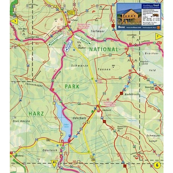 WANDERKARTE HARZER HEXEN-STIEG 1 : 25 00 - Wanderkarte Ansicht 2