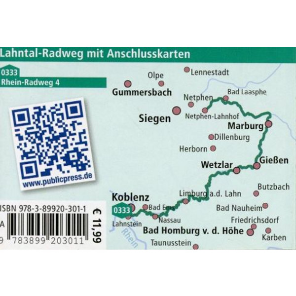 LAHNTAL-RADWEG 1 : 50 000 - Fahrradkarte Ansicht 2