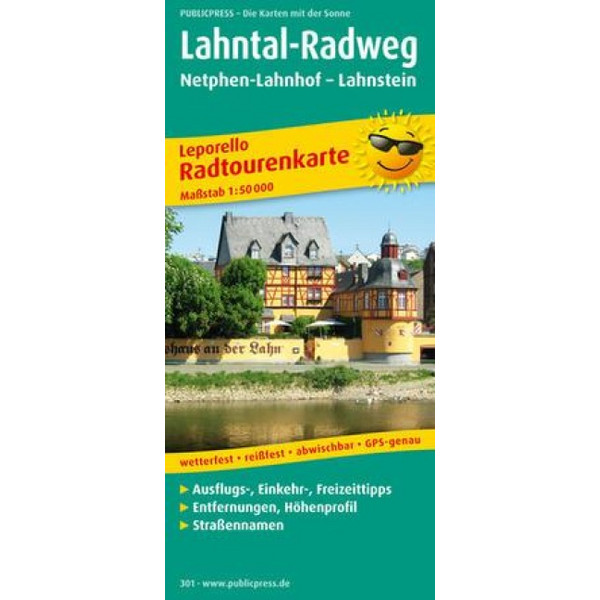 LAHNTAL-RADWEG 1 : 50 000 - Fahrradkarte Ansicht 1