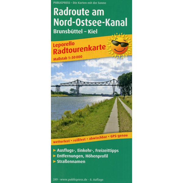 RADROUTE NORD-OSTSEE-KANAL 1 : 50 000 - Fahrradkarte Ansicht 1