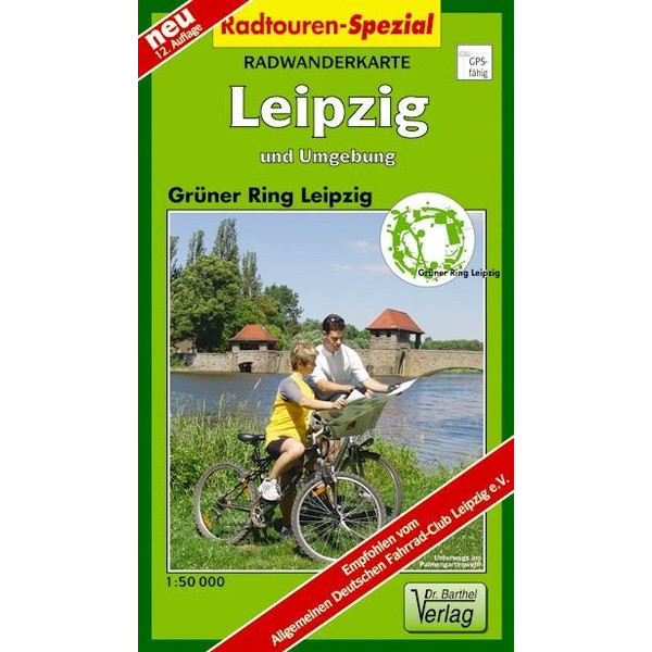 RADWANDERKARTE LEIPZIG UND UMGEBUNG - Fahrradkarte Ansicht 1