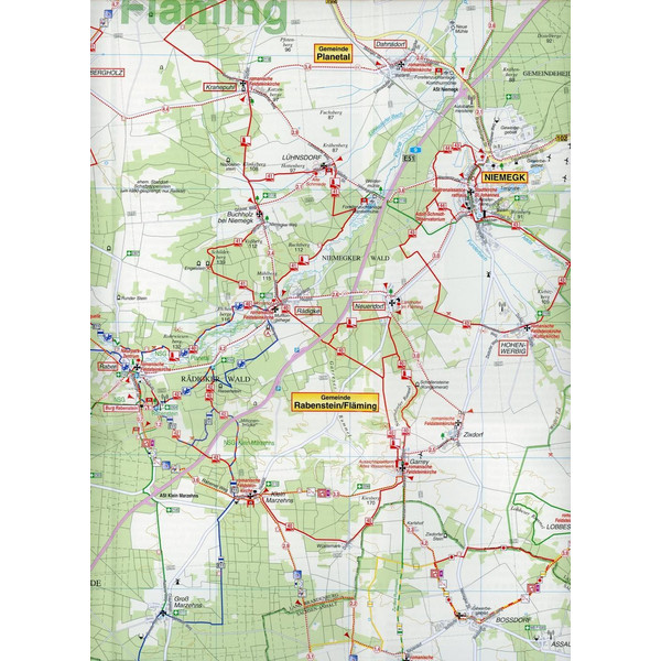 HOHER FLÄMING, BAD BELZIG, BEELITZ UND UMGEBUNG - Wanderkarte Ansicht 3