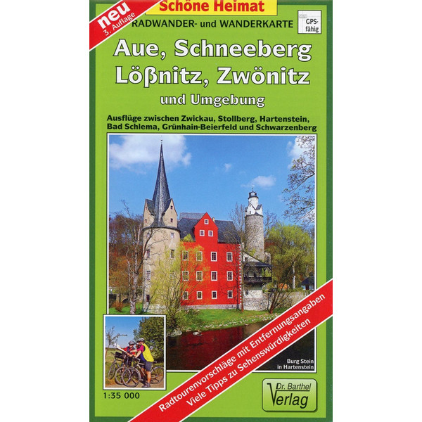 AUE, SCHNEEBERG LICHTENSTEIN UND UMGEBUNG - Wanderkarte Ansicht 1