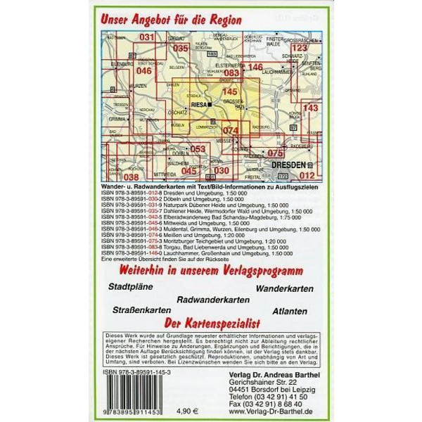 RIESA, OSCHATZ, GROßENHAIN UND UMGEBUNG - Wanderkarte Ansicht 2