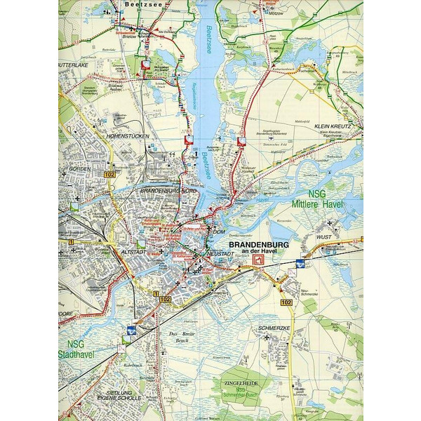 BRANDENBURGER HAVELSEEN UND UMGEBUNG - Wanderkarte Ansicht 3