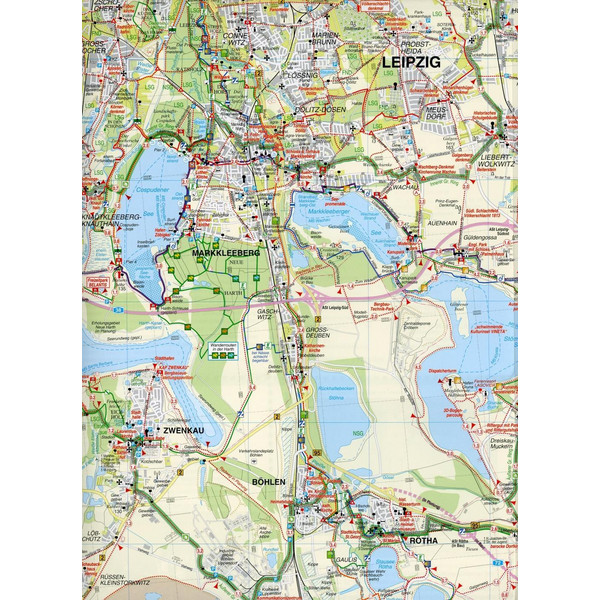 RADWANDERKARTE SÜDRAUM LEIPZIG 1 : 50 00 - Wanderkarte Ansicht 3