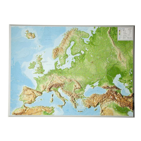RELIEFKARTE EUROPA GROSS 1 : 8.000.000 - Karte Ansicht 1