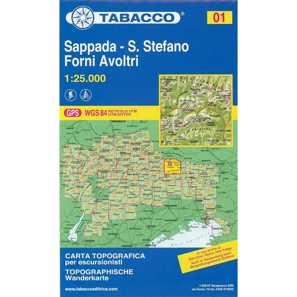 TABACCO 01 SAPPADA SAN STEFANO 1:25T - Wanderkarte Ansicht 1