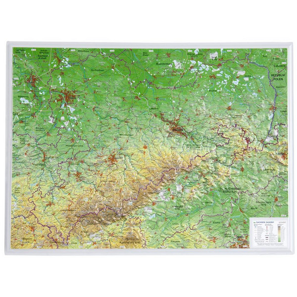 RELIEFKARTE SACHSEN KLEIN 1 : 650.000 - Karte Ansicht 1