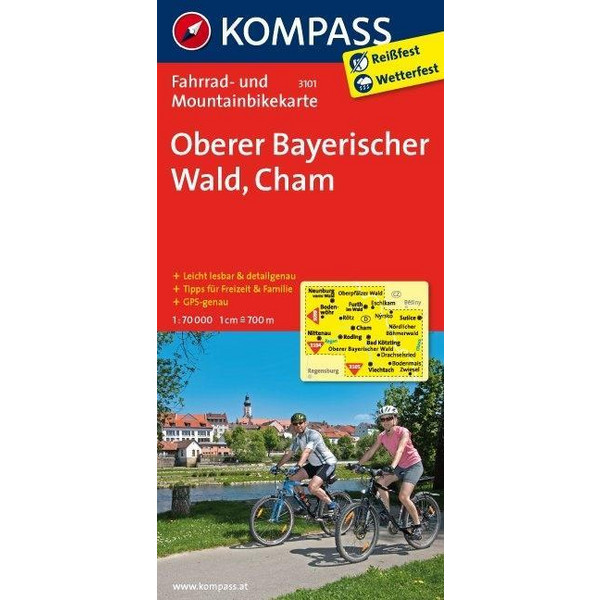 OBERER BAYERISCHER WALD - CHAM 1 : 70 00 - Fahrradkarte Ansicht 1