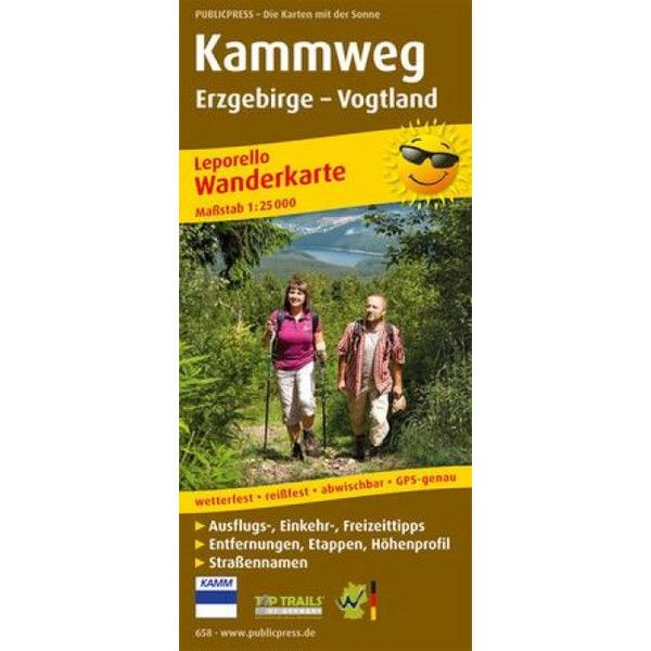 KAMMWEG ERZGEBIRGE - VOGTLAND 1 : 25 000 - Wanderkarte Ansicht 1