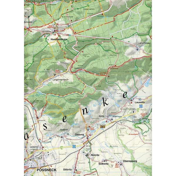 PÖßNECK, NEUSTADT AN DER ORLA UND UMGEBU - Wanderkarte Ansicht 3