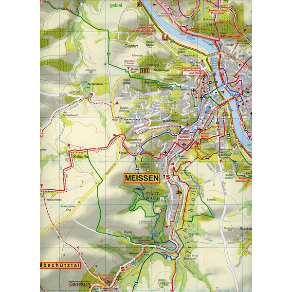 MEIßEN UND UMGEBUNG 1 : 20 000 - Wanderkarte Ansicht 2