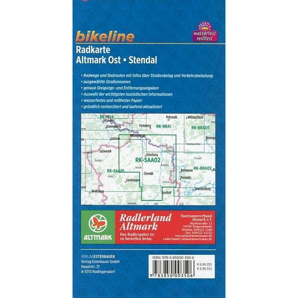 BIKELINE RADKARTE ALTMARK OST STENDAL - Fahrradkarte Ansicht 2