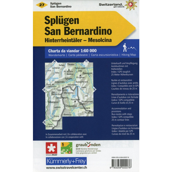 KUF SCHWEIZ #27 SPLÜGEN-SAN BERNARDINO - Wanderkarte Ansicht 2