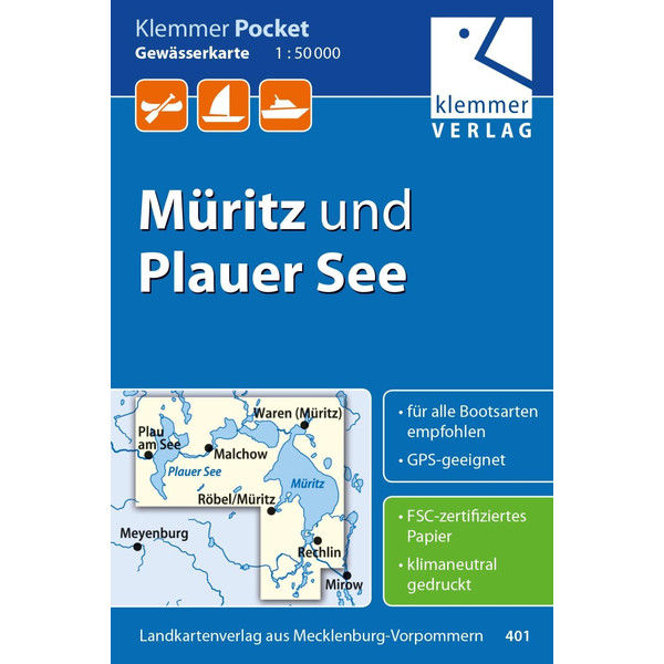 KLEMMER POCKET GEWÄSSERKARTE MÜRITZ - Wasserkarte Ansicht 1