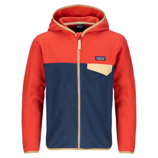 K'S MICRO D SNAP-T JACKET Kinder - Fleecejacke-NEW NAVY W/MADDER RED