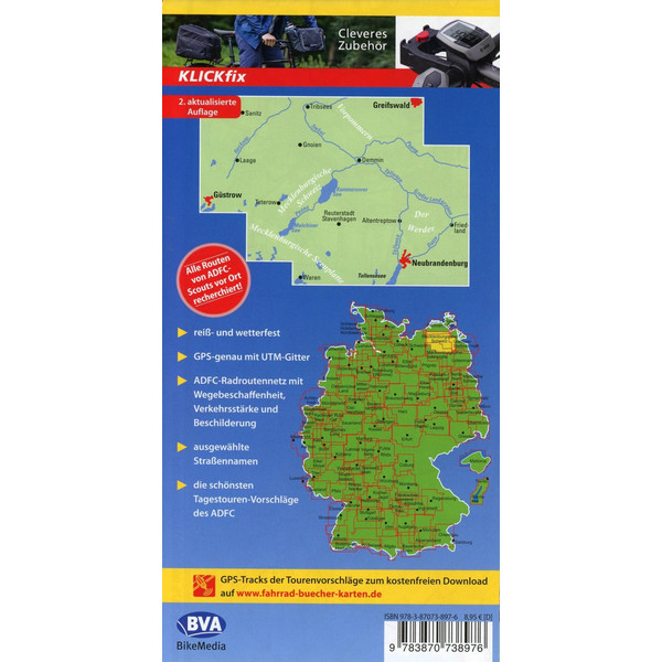 ADFC-REGIONALKARTE MECKLENBURGISCHE SCHWEIZ - Fahrradkarte Ansicht 2