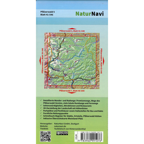 PFÄLZERWALD 5. BLATT 41-546, 1 : 25 000 - Wanderkarte Ansicht 2