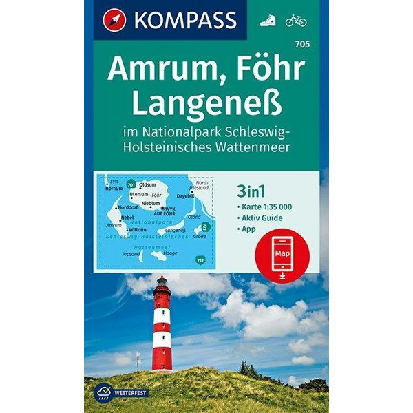 KOKA 705 AMRUM, FÖHR, LANGENEß - Wanderkarte Ansicht 1