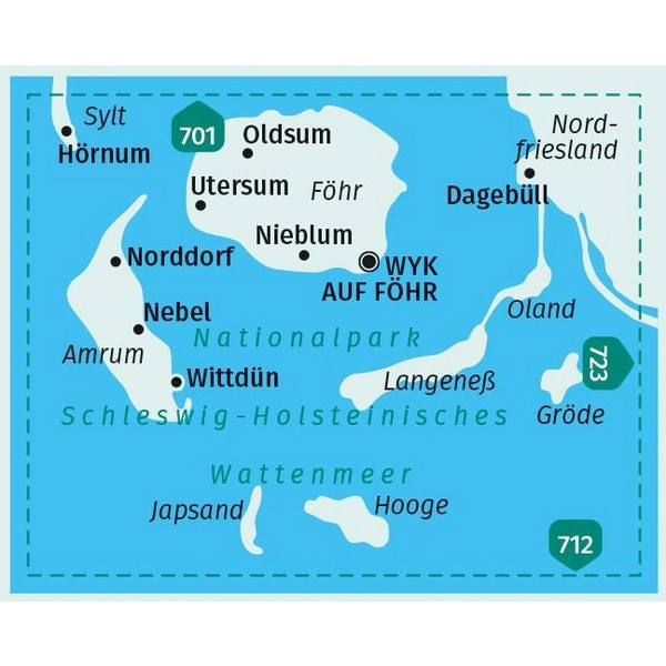 KOKA 705 AMRUM, FÖHR, LANGENEß - Wanderkarte Ansicht 2