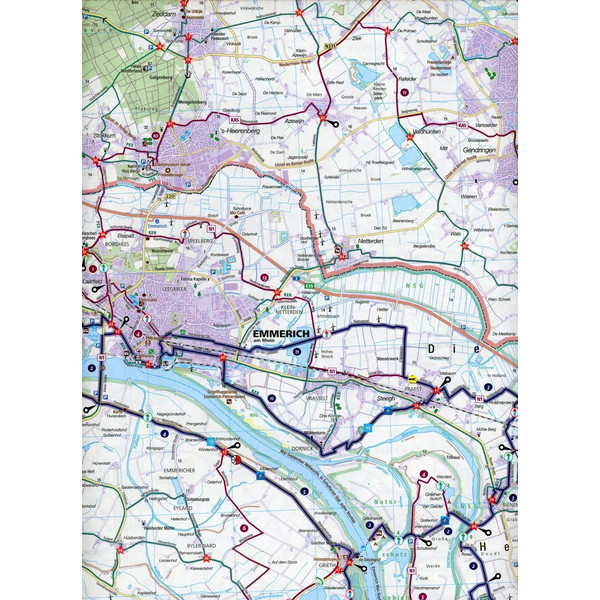 KOMPASS FAHRRADKARTE KREIS KLEVE MIT GELDERN, MOERS, VENLO 1 - Fahrradkarte Ansicht 2