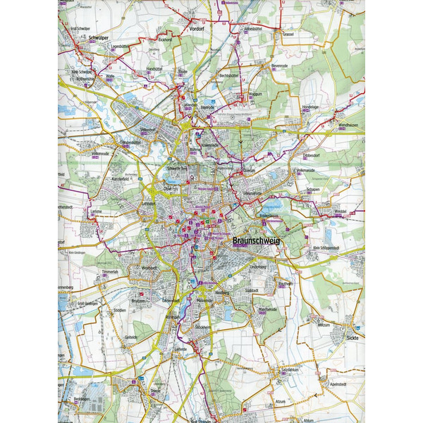 RADKARTE BRAUNSCHWEIG UND UMGEBUNG 1 : 75.000 - Fahrradkarte Ansicht 3
