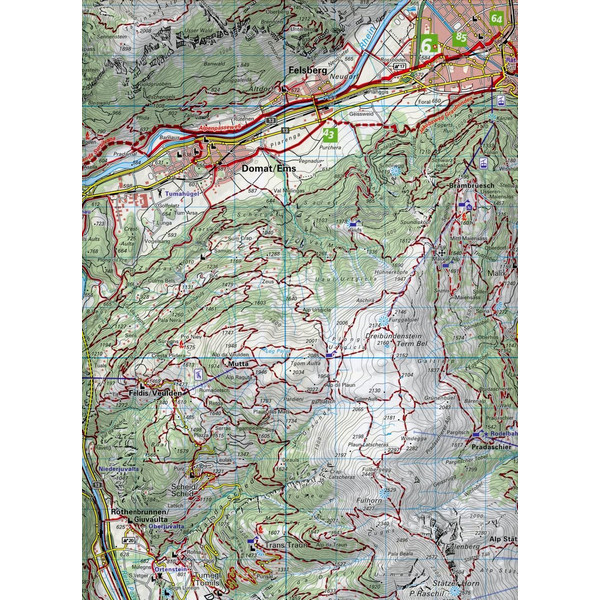 AROSA - LENZERHEIDE - SAVOGNIN 35 WANDERKARTE 1:40 000 MATT - Wanderkarte Ansicht 3