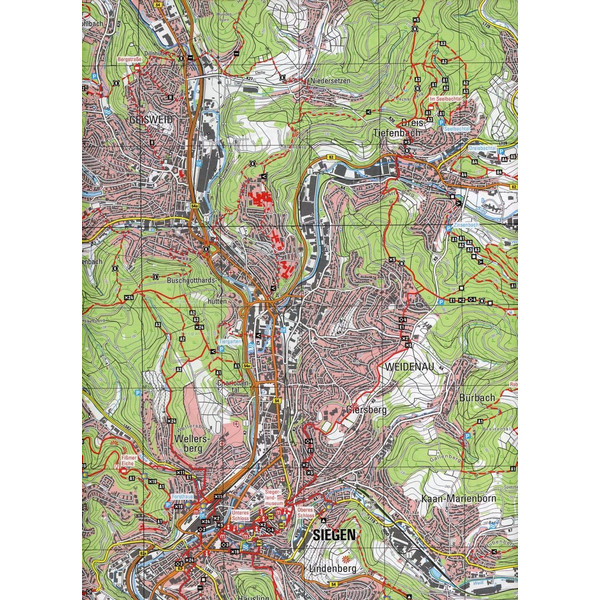 WANDERKARTE 58 NETPHEN, SIEGEN, FREUDENBERG - Wanderkarte Ansicht 2