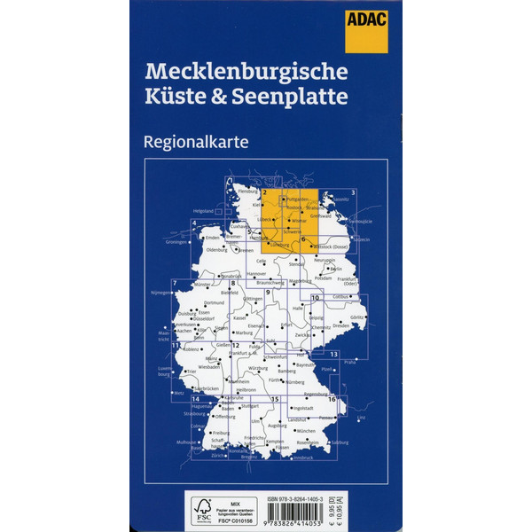 ADAC REGIONALKARTE BLATT 2 MECKLENBURGISCHE KÜSTE - Straßenkarte Ansicht 2