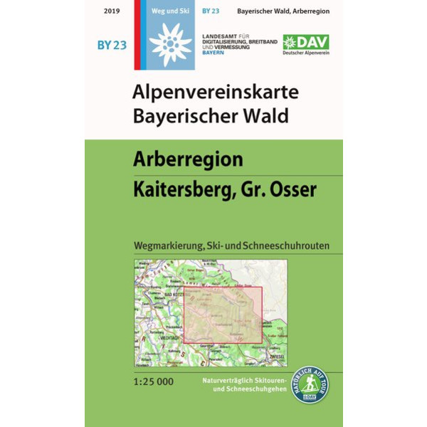 DAV BY23 BAYERISCHER WALD, ARBERREGION, KAITERSBERG, OSSER - Wanderkarte Ansicht 1