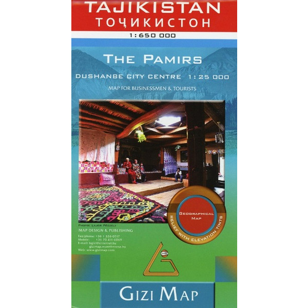 TAJIKISTAN GEOGRAPHICAL MAP 1 :650 000 - Straßenkarte Ansicht 1