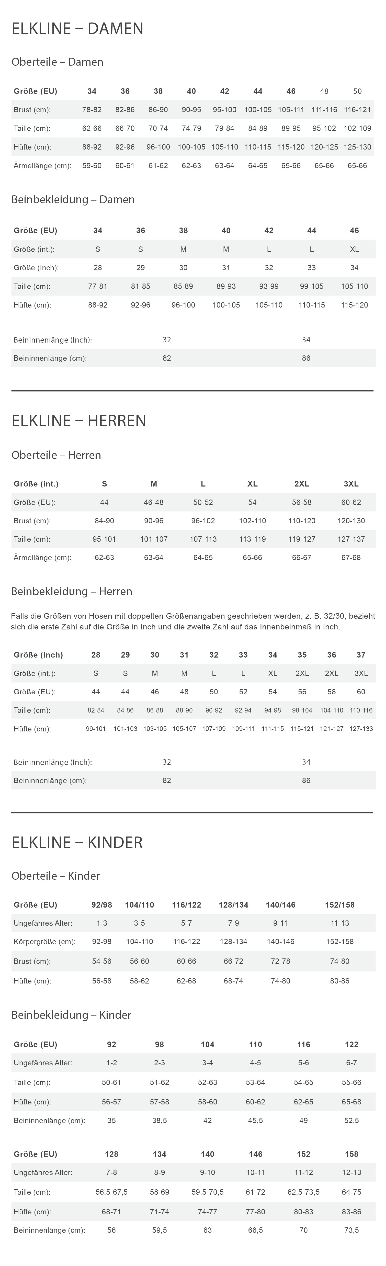 Elkline APRES SKI Damen - Wintermantel Größentabelle