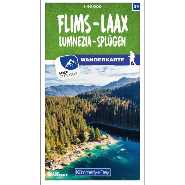 FLIMS - LAAX LUMNEZIA - SPLÜGEN 34 WANDERKARTE 1:40 000 MATT Ansicht 1