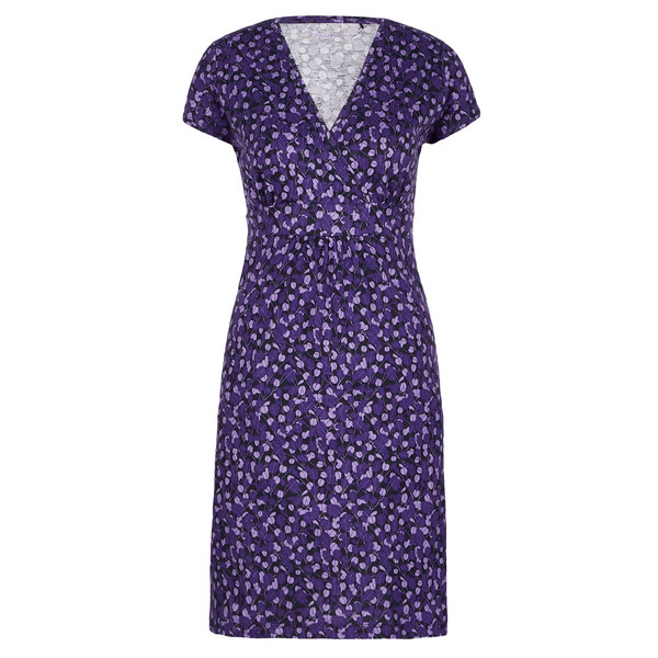 HEDJE PRINTED DRESS Damen - Kleid-MULBERRY PURPLE AOP NAIVE FLOW