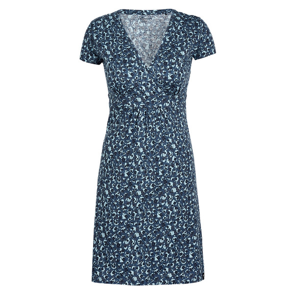 HEDJE PRINTED DRESS Damen - Kleid-AOP VIOLET FLOWERS LIGHT BLUE