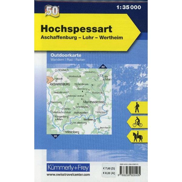 HOCHSPESSART, ASCHAFFENBURG, LOHR, WERTHEIM 1 : 35 000 - Wanderkarte Ansicht 2