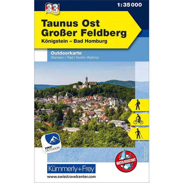 KUF DEUTSCHLAND OUTDOORKARTE 33 TAUNUS OST, GROßER FELDBERG - Wanderkarte Ansicht 1