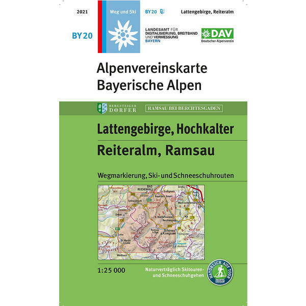 LATTENGEBIRGE, REITERALM, RAMSAU 1:25 000 - Wanderkarte Ansicht 1
