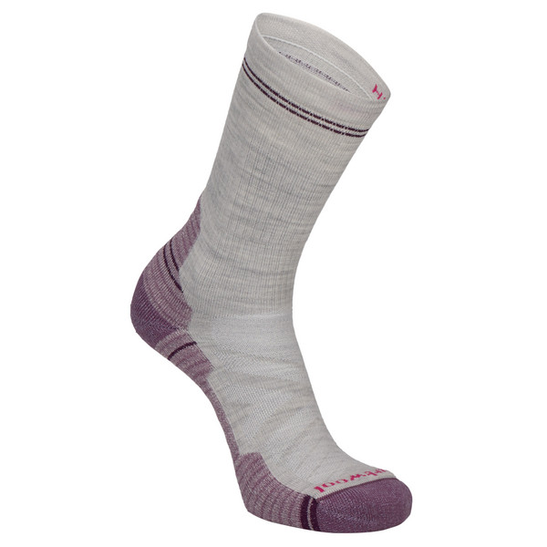 WOMEN'S HIKE LIGHT CUSHION CREW SOCKS Damen - Wandersocken-ASH/PURPLE DAWN