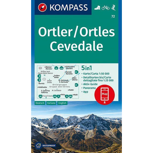 KOMPASS WANDERKARTE ORTLER/ORTLES, CEVEDALE 1:50 000 Ansicht 1
