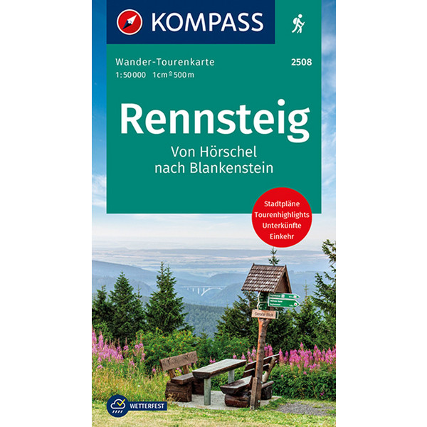 KOMPASS WANDER-TOURENKARTE RENNSTEIG - Wanderkarte Ansicht 1