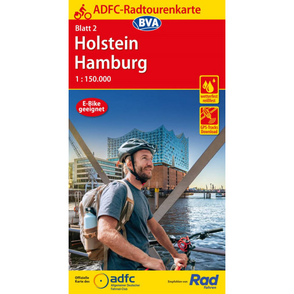 ADFC-RADTOURENKARTE 2 HOLSTEIN HAMBURG 1:150.000 - Fahrradkarte Ansicht 1