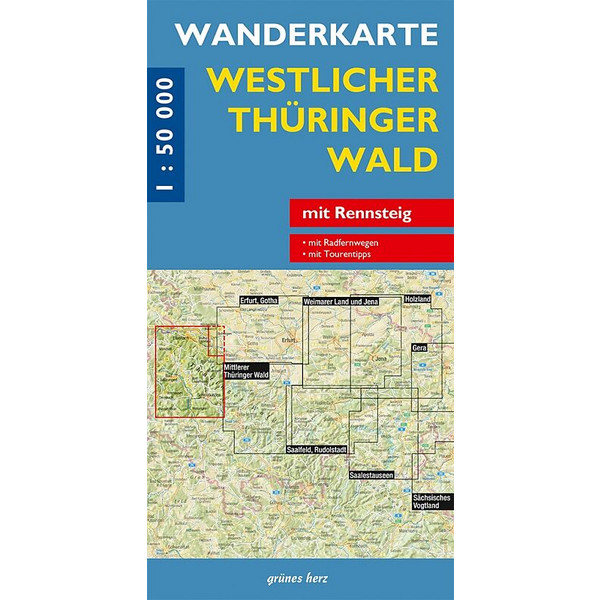 WANDERKARTE WESTLICHER THÜRINGER WALD 1 : 50 000 - Wanderkarte Ansicht 1
