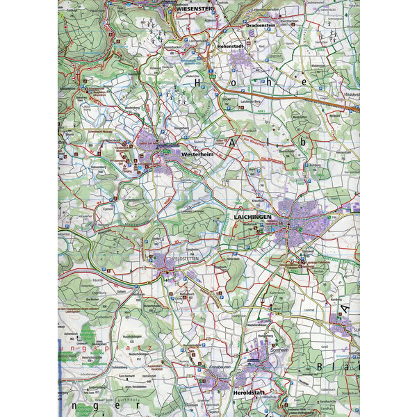 KOMPASS WANDERKARTE MITTLERE ALB, MÜNSINGER ALB 1:50 000 Ansicht 2