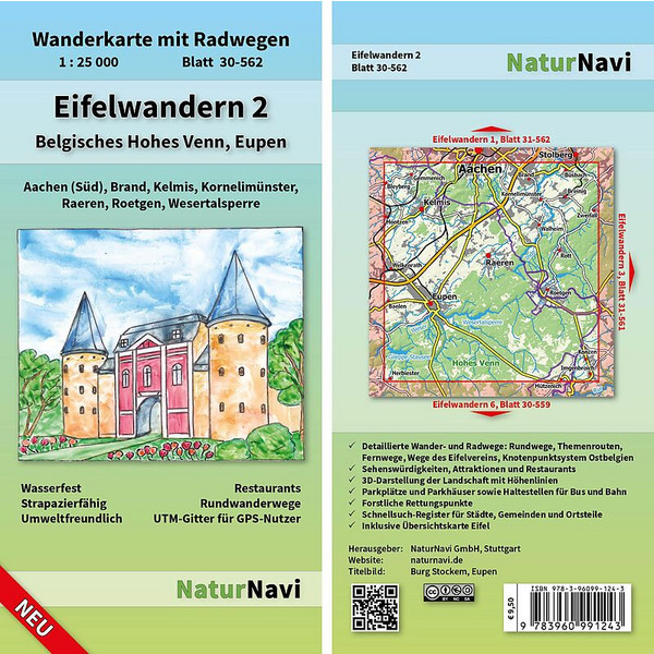 EIFELWANDERN 2 - BELGISCHES HOHES VENN, EUPEN 1 : 25 000 - Wanderkarte Ansicht 1