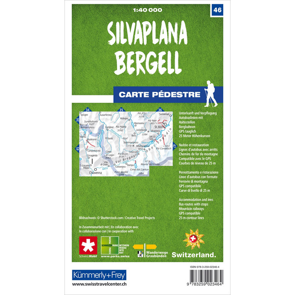 SILVAPLANA - BERGELL 46 WANDERKARTE 1:40 000 MATT LAMINIERT Ansicht 2