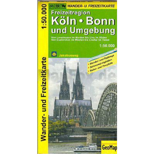 KÖLN, BONN UND UMGEBUNG - WANDER- UND FREIZEITKARTE 1:50 000 - Wanderkarte Ansicht 1